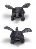Tara the TortGoyle - Polymer clay tortoise gargoyle, front and back view