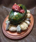 Dragon Hatchling Sculpture - Little Red, Front View