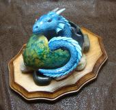 Dragon Hatchling Sculpture - Turquoise and Green
