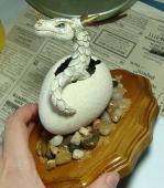 Dragon Hatchling Sculpture: White Gold