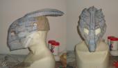 Garrus mask base made of plastic mesh attached to a baseball cap