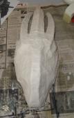 Garrus mask base covered in plaster bandages