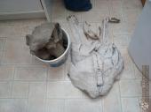 The softened and newly removed support structure and clay