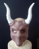 Sculpting the horned demon mask