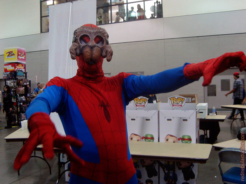 Spiderman wearing the spider mask